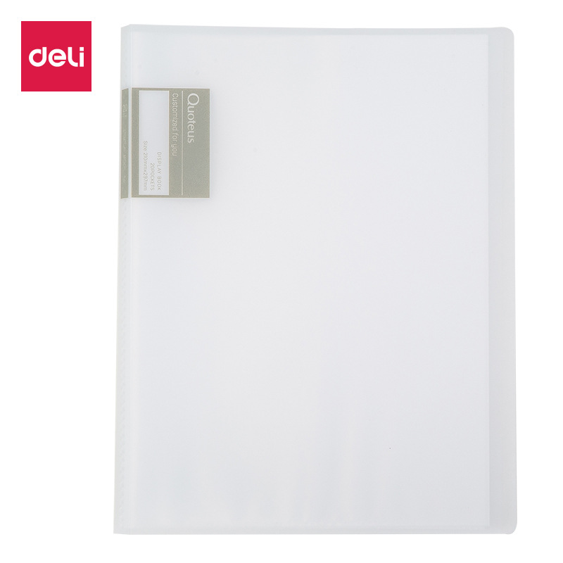Deli 72457 libro de datos 20 páginas A4 estudiante carpeta insertar bolsa de almacenamiento de papel bolsa de almacenamiento de datos de múltiples capas
