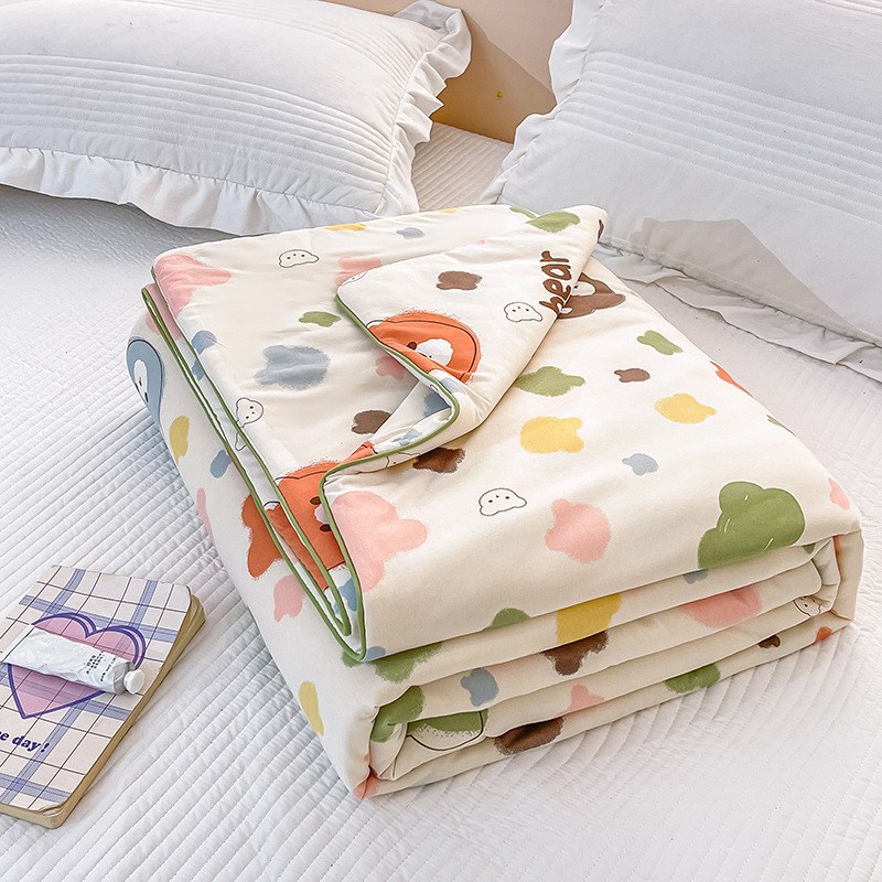 Edredón de fibra de soja Edredón fresco de verano Edredón de aire acondicionado Núcleo de primavera y otoño Dormitorio de verano para niños individuales y dobles Edredón de verano Lavable a máquina