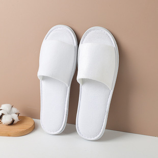 Disposable Slippers Imitation Cut Velvet Half Pack Anti-Slip Manufacturer Wholesale Beauty Salon B&B Hotel Disposable Slippers