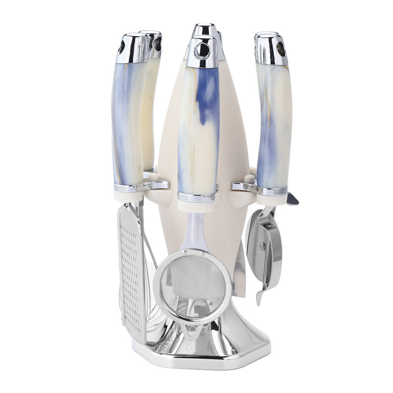 Cocinas multifuncionales cocinas de cocina set de siete piezas cuchillo de cocina casero huevo batidor raspador set stock al por mayor