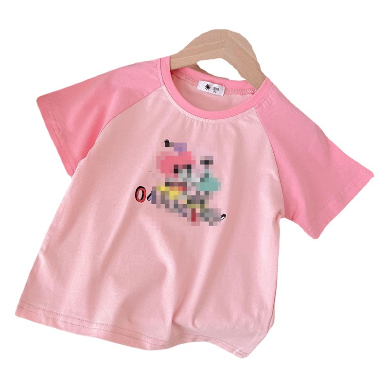 Niños y niñas verano manga corta 2023 verano nuevo slim fit versátil casual estilo occidental de los niños de verano manga corta superior