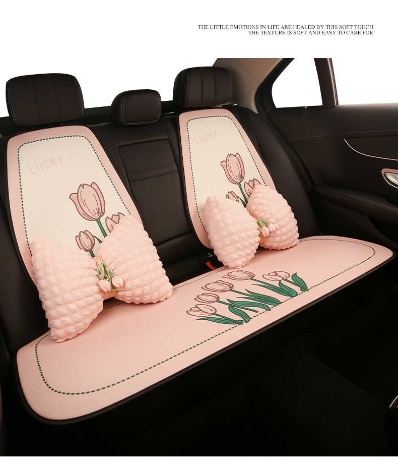 26 Car Seat Cushions, Universal for All Seasons, Breathable Seat Cushions, Mesh Anti-Slip, Cute Cartoon Seat Cushions, Summer Single Seat