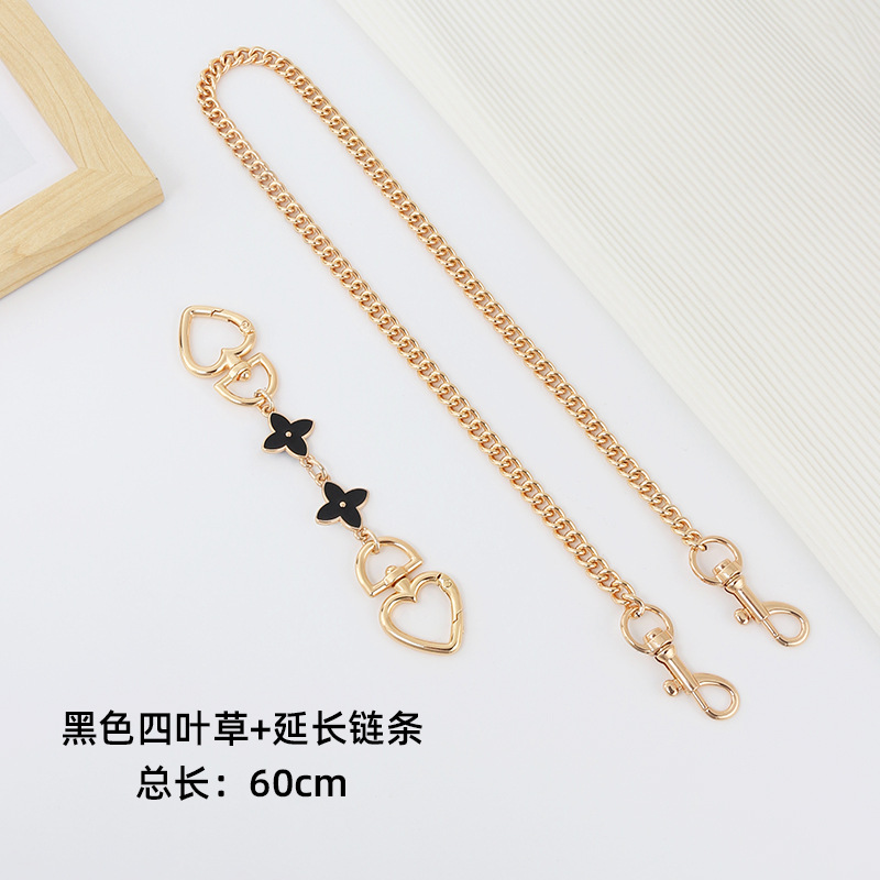 스트레이트 골드 패키지 [네잎 클로버 + 체인 총 길이 60CM]