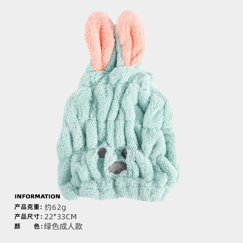 Sombrero de cabello seco puede personalizar dibujos animados absorción rápida gorra de coral seco toalla de cabello para niños toallas de cabello secas al por mayor