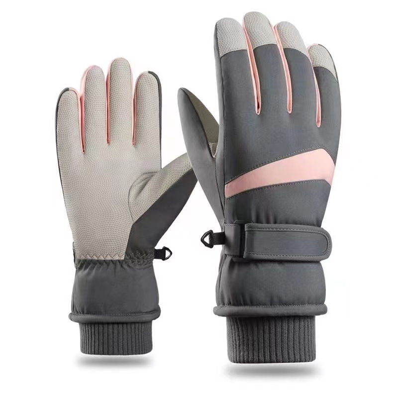 Nuevos guantes de esquí de invierno para hombres y mujeres al aire libre ciclismo impermeable antideslizante pantalla táctil cálido forro polar engrosado transfronterizo al por mayor