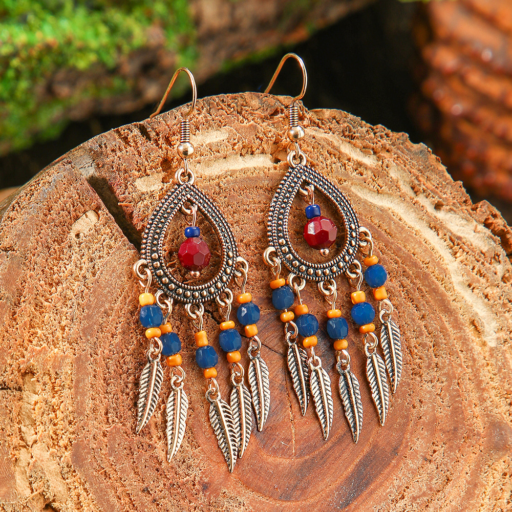 15g Weight Alloy Ear Needle Material Drop Earrings Classification 1 Pair Quantity Daily, Street Occasion Zinc alloy Material Geometric Pattern All Seasons Season Women's Gender Polished Finish Ethnic Style Style 1 Pair Ethnic Style Geometric Zinc Alloy Drop Earrings 9