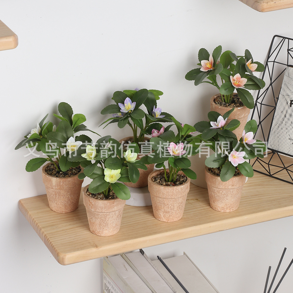 Personalizar mini macetas artificiales transfronterizas con sensación de hoja de cobre, pulpa de hoja de cobre, maceta de simulación de plantas, hojas de incienso, bonsái de lavanda