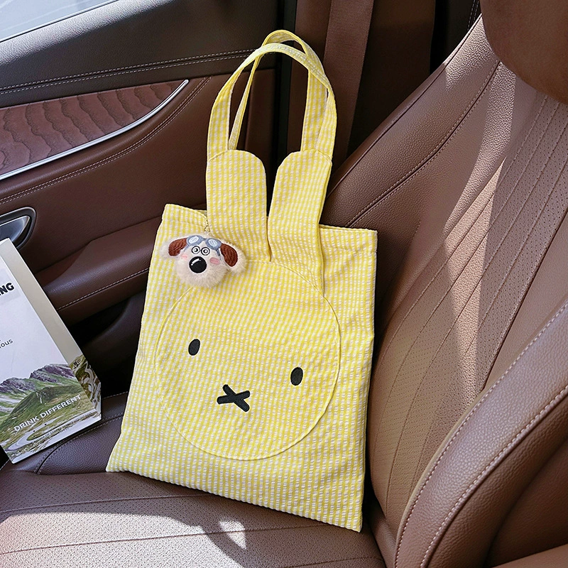 2025 новый модный милый клетчатый Miffy кролик одних плеч сумка-шопер вместительная городская повседневная сумка для покупок