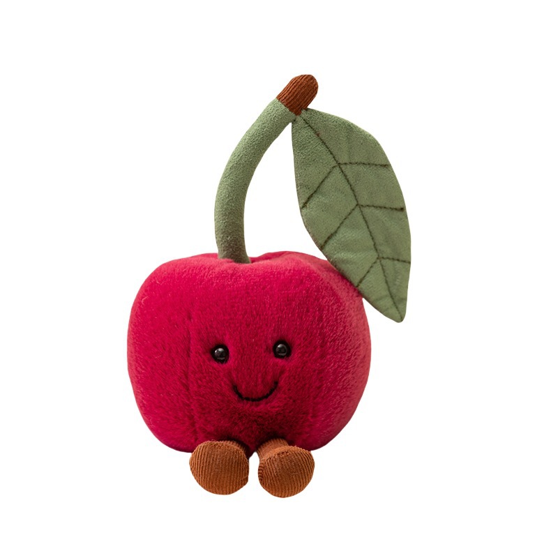 Fruitas interesantes melocotones bananas granada fruta de fuego juguetes de peluche bolsas de muñecas colgantes cereza muñeca agarrar muñeca máquina