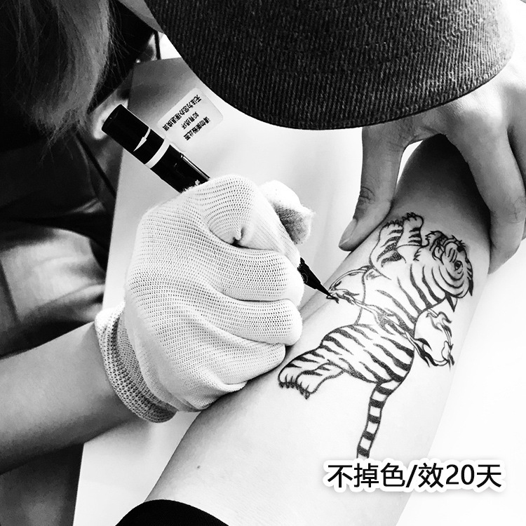 Hand-painted juice tattoo pen long-lasting logo semi-permanent pure plant Hina waterproof herbal tattoo liquid cream