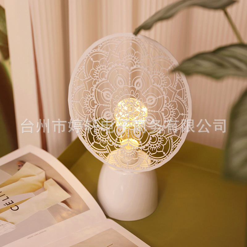 국경 LED 철 테이블 램프 야간 조명 모델링 분위기 램프 침실 데스크탑 장식품 무슬림 스타일 장식 도매