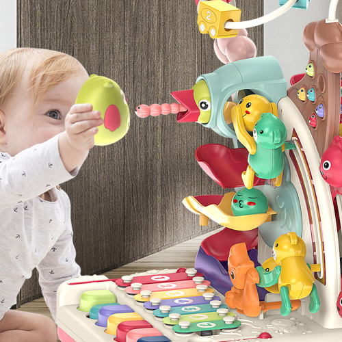 Multi-function children's electronic piano ball slide music track male and female children's brain-stimulating music piano toy