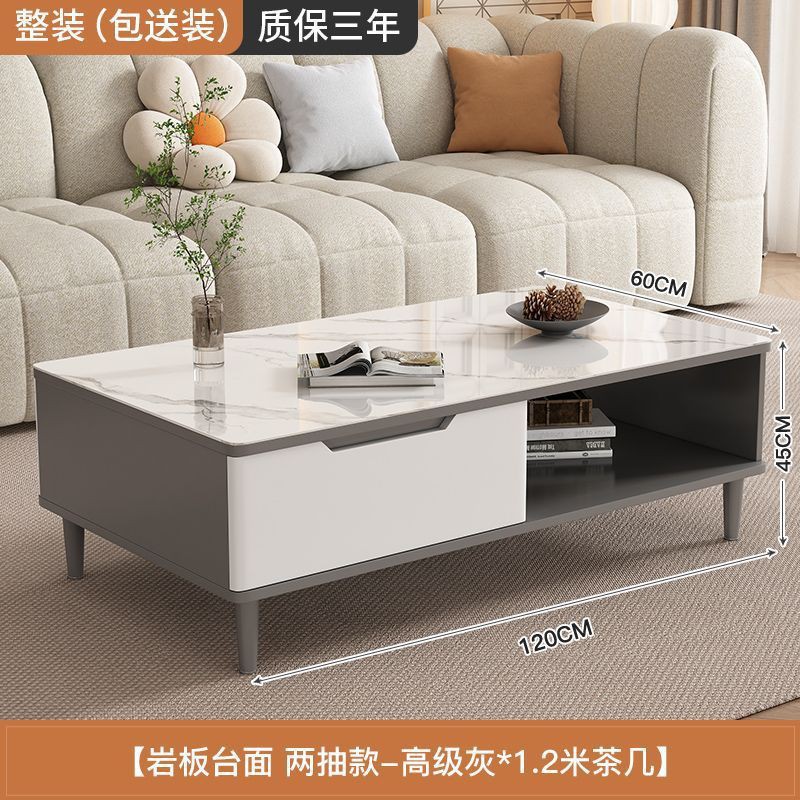 /[집으로 배송 v 인기 추천]/2단 서랍 1.2m 커피 테이블 - 그레이 [두꺼운 슬레이트]