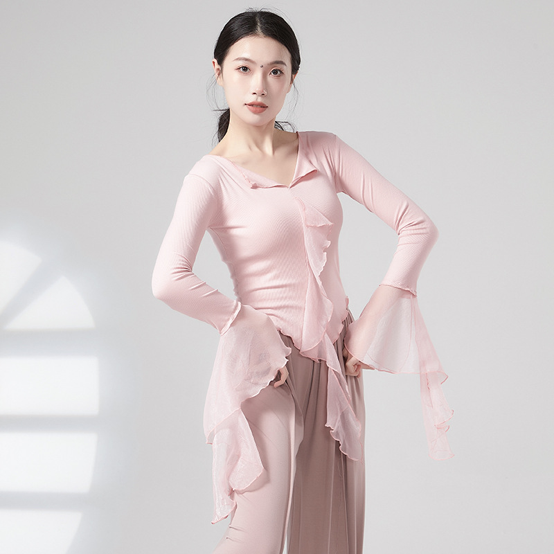 Classical Dance Practice Suit Female Adult Long Sleeve Dance Suit Modern Dance Dancing Suit Performance Suit Top