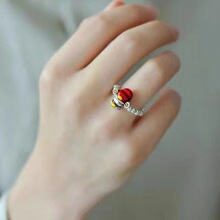 S999足银2024小财神戒指招财设计小众送女友礼物指环银饰纯手工