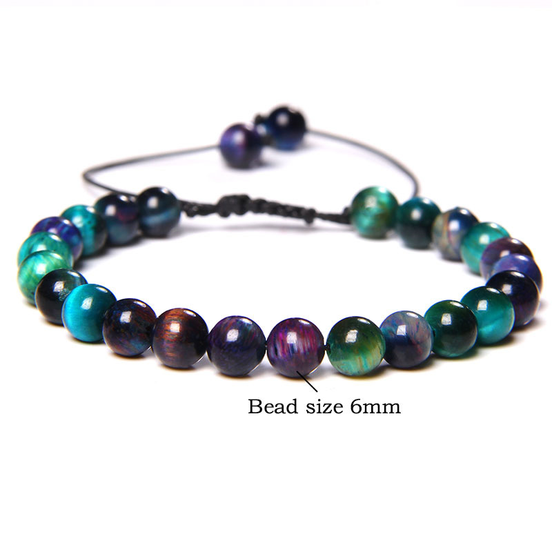11g Weight Bracelets Classification 1 Piece Quantity Daily Occasion Tiger Eye Material Gradient Color Pattern Unisex Gender Beaded Design Fashion Style 1 Piece Fashion Gradient Color Tiger Eye Beaded Bracelets 18