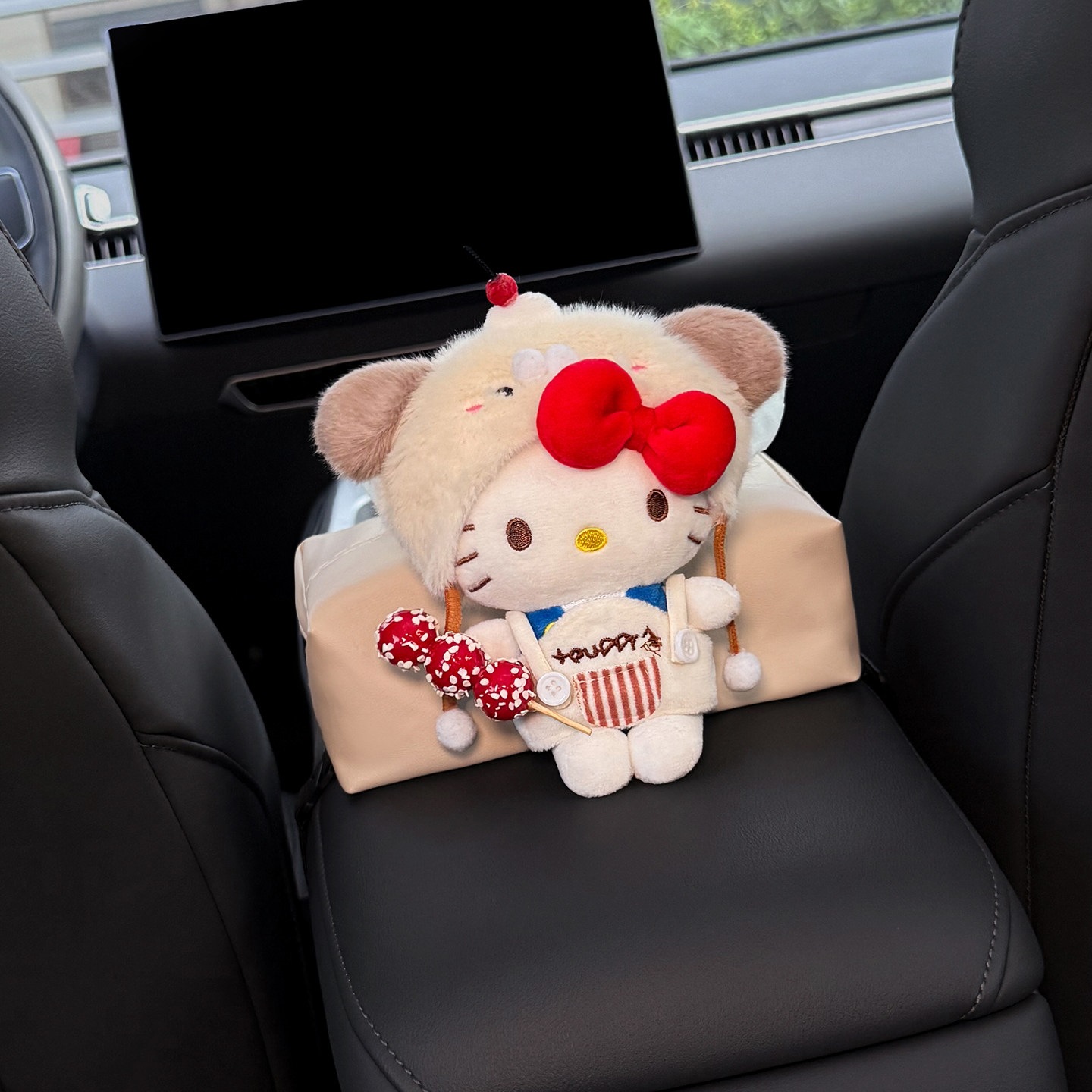 2026 Kitty Car Tissue Box, Car Armrest Box Tissue Bag, Seat-mounted Car Tissue Bag, Cute for Women