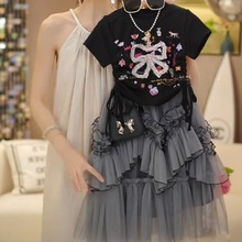 女童夏装2025新款洋气时髦大童短袖半身裙套装儿童夏季超好看穿搭