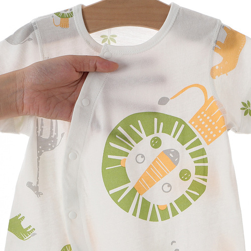 Baby Bodysuit Summer Newborn Baby Hosiery Climbing Suit Class A 100% Cotton Boneless Short Sleeve Newborn Clothes