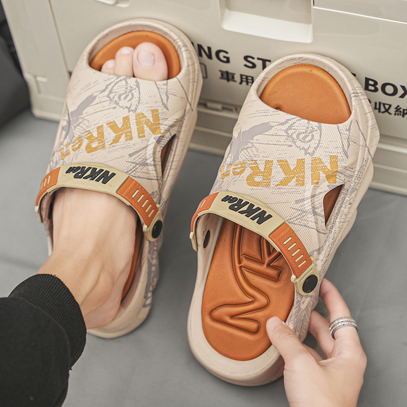 Sandalias de hombre, zapatillas de conducción de verano, zapatillas frías antideslizantes de tamaño grande, zapatillas de playa deportivas casuales.