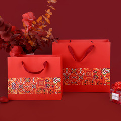 Creative Chinese style gift bag handbag red Mid-Autumn Festival gift bag souvenir packaging bag paper bag