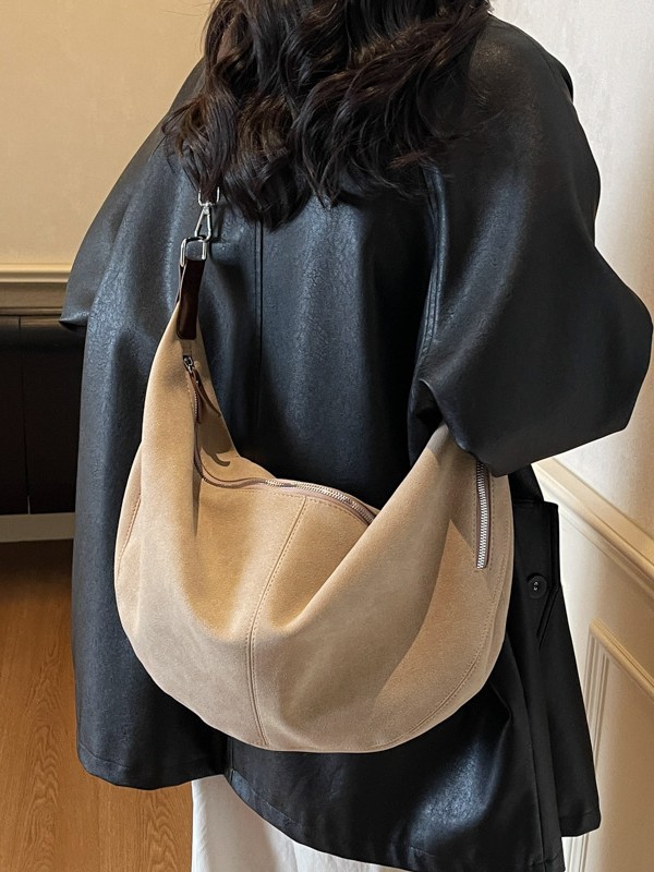Casual bolso de brazo de gran capacidad para mujeres 2025, nuevo estilo simple retro bolso de seda, bolso de brazo, bolso de hombro universal