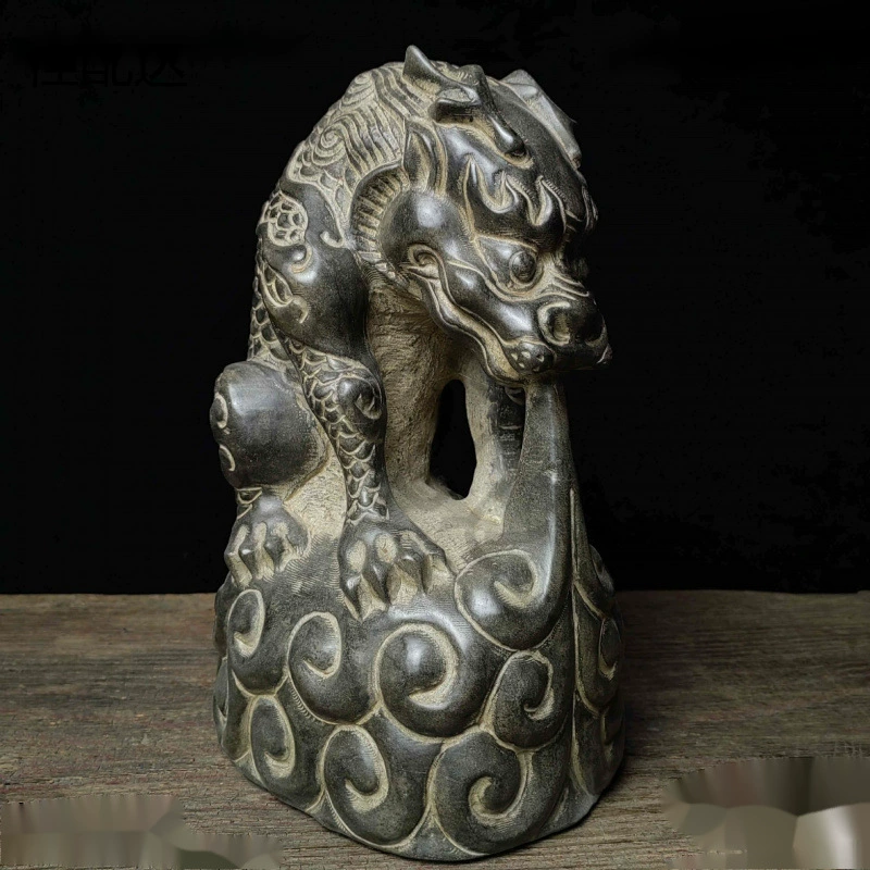 Водопоглощающая статуя зверя, украшение из натурального голубого камня, благоприятный зверь, открывающий новоселье, подарок на день рождения, украшение в виде тысяче ножек, антикварный цельный каменный материал