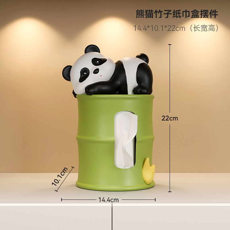팬더 대나무 티슈 박스