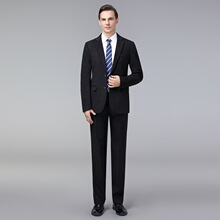 专柜同款高档厚款羊毛西服套装男土中年爸爸休闲商务正装毛料外套