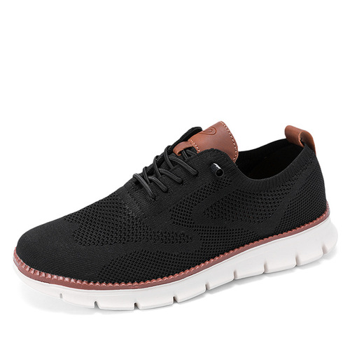 Wholesale Cross-border Men's Shoes, Foreign Trade, Flyknit Breathable Mesh Fabric, Breathable Casual Shoes, Large Size Men's Sports Casual Shoes