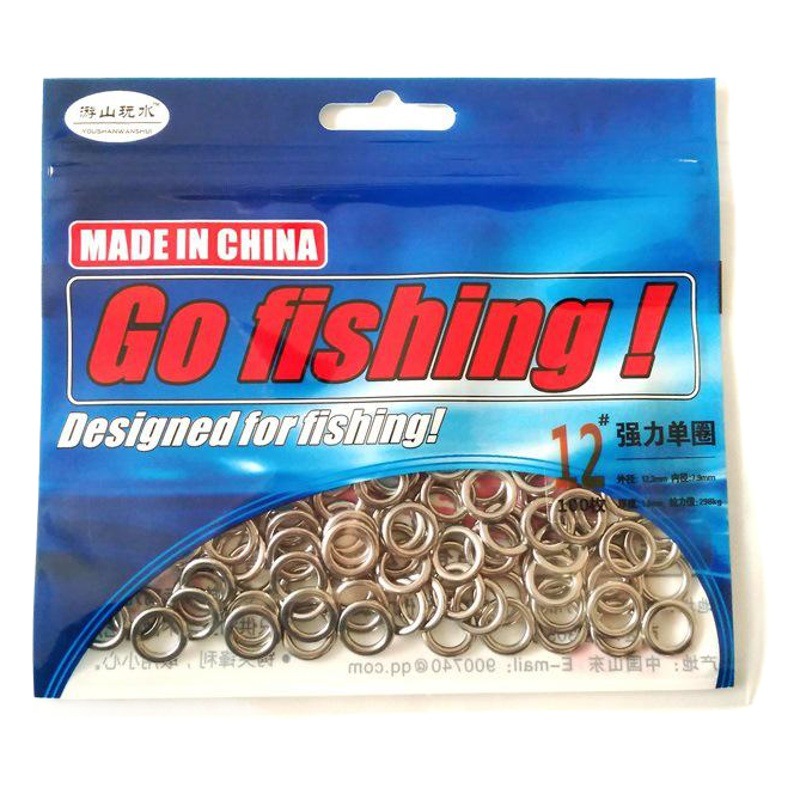 Montaña y agua mar barco pesca Luya lento temblor Placa de hierro cebo conector anillo de acero inoxidable anillo único anillo cerrado sin fisuras