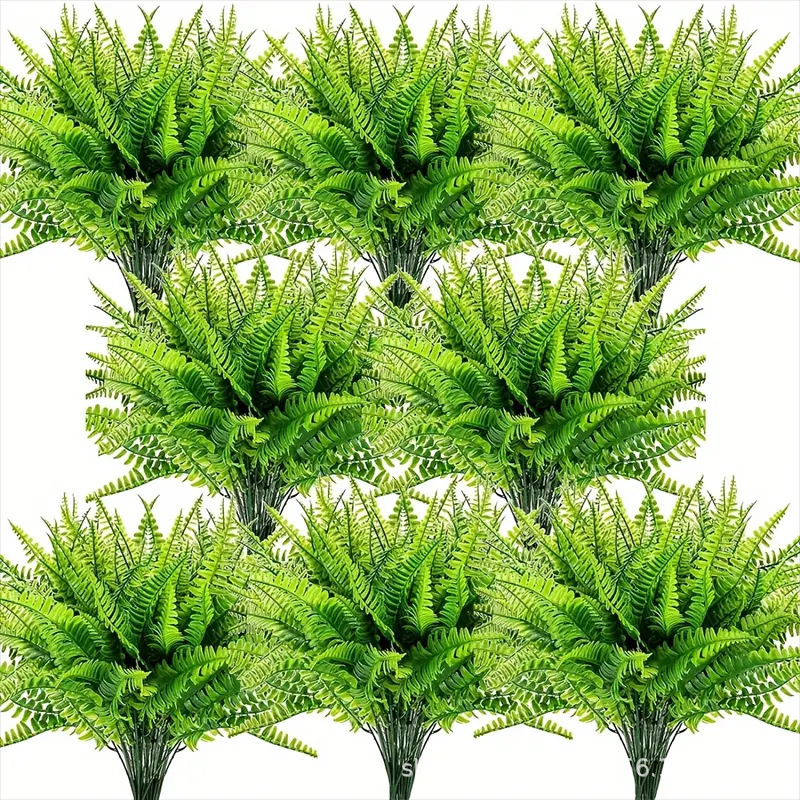 Cross Border 7 Forks 21 Leaves Persian Grass Simulation Green Plant 7 Head Artificial Persian Grass Boston Fern Green Plant Wall Decorative Grass Cross Border 7 Forks 21 Leaves Persian Grass Simulation Green Plant 7 Head Artificial Persian Grass Boston Fern Green Plant Wall Decorative Grass