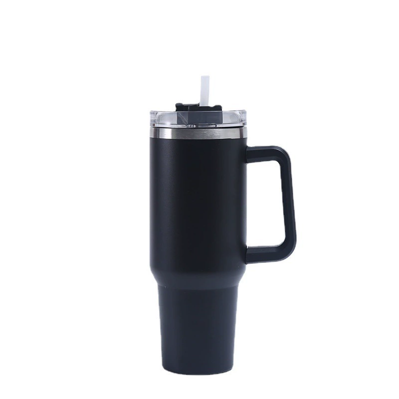 Travel handheld capacious glass stainless steel, tea cup, straw, 40 oz, stainless steel AISI 304