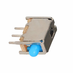 Blue Side-Press Tactile Switch, 3-Pin, No Fixed Pins, No Lock, Small A05 Piano Key Straight Key Reset Power Switch