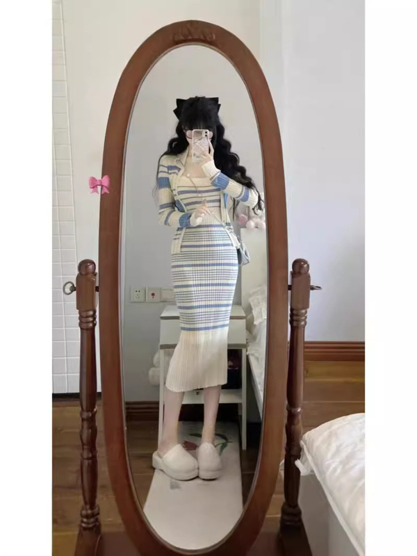 甜辣纯欲连衣裙子女温柔系气质御姐小香风法式桔梗两件套装秋冬季|undefined
