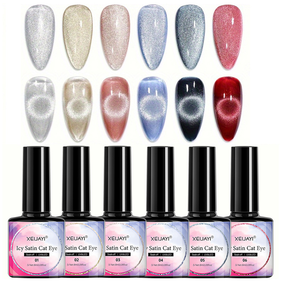 Ojo de gato esmalte de uñas pegamento 2023 nuevo Internet celebridad popular color hielo transparente satén gato ojo pegamento pequeño conjunto para el salón de uñas