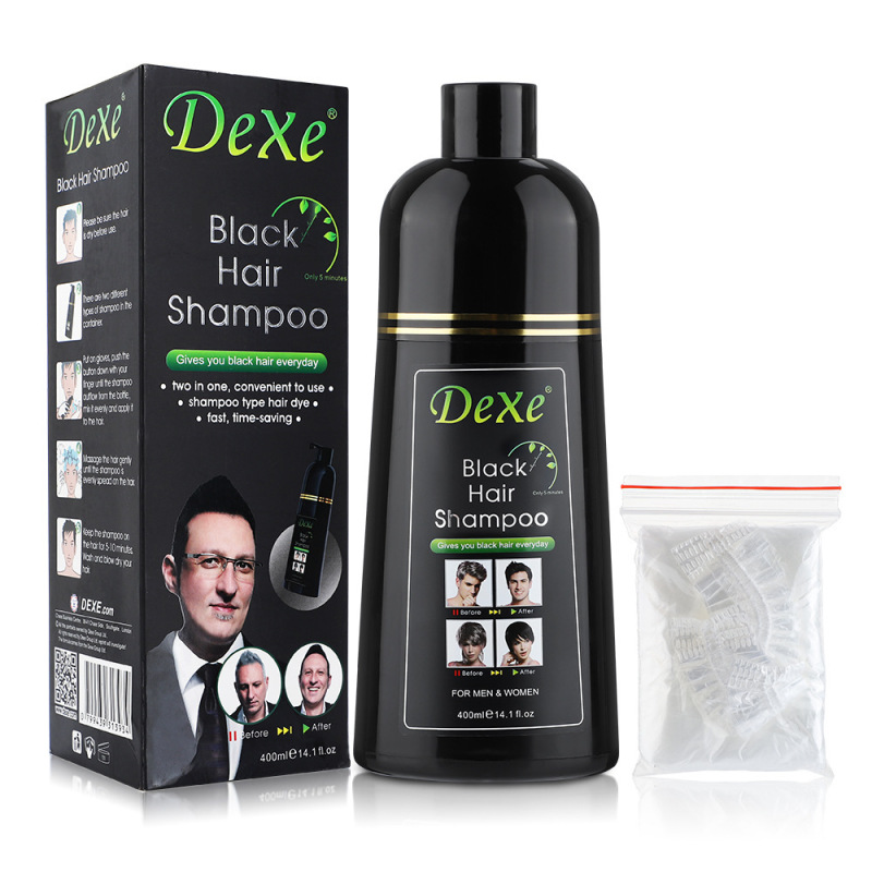 跨境一支黑Balck Hair Dye Shampoo植物染发剂膏梳洗发水染发变黑|undefined