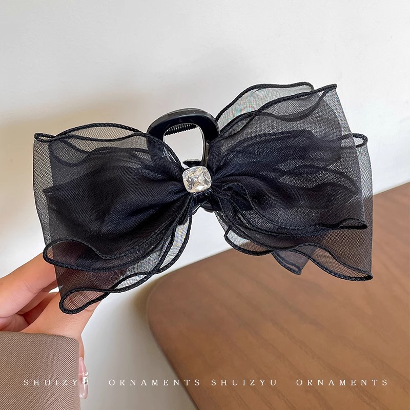 Clip de agarre de lazo de súper hada, parte posterior de la cabeza llena, pinza para el cabello, clip para el cabello de princesa, tocado de clip de tiburón de sentido avanzado