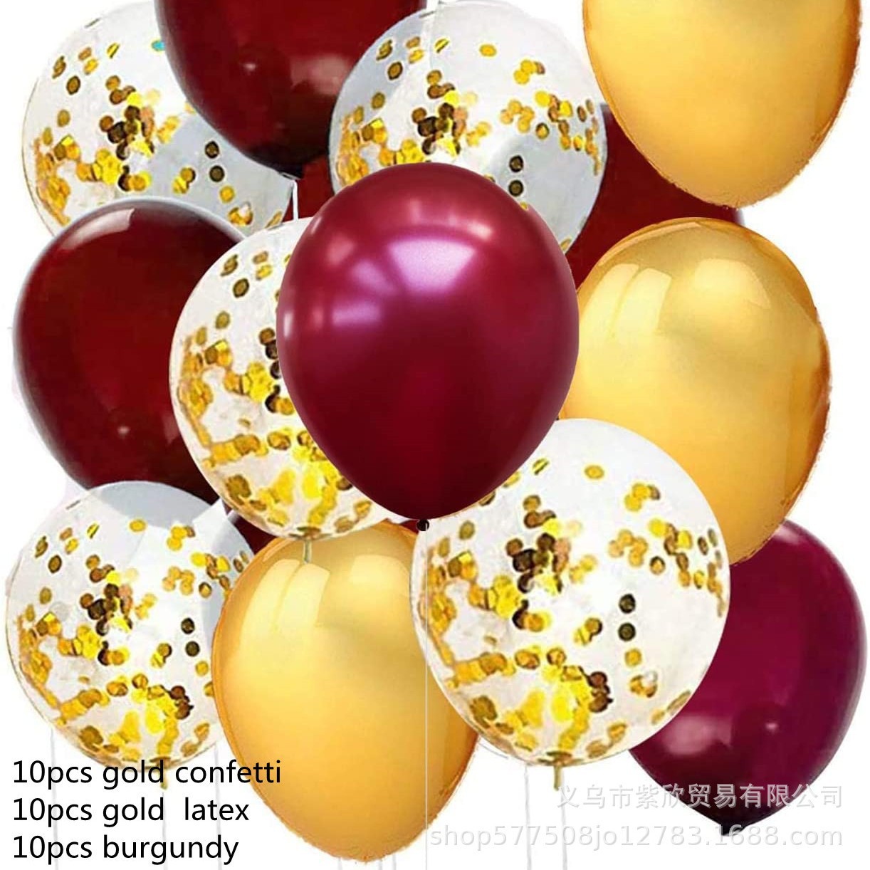 Metal oro rosa globo de látex Combo vino rojo Globos Paquetes cumpleaños boda paquete 30 Pack