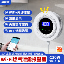 智能APP燃气涂鸦wifi监控家用液化气泄漏感应器烟雾烟感报警器