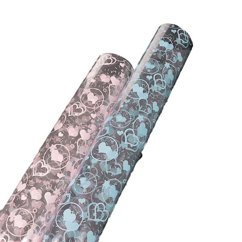 Fábrica de fiestas de flores al por mayor nuevo festival Qixi amor flor de papel de envoltura de flores transparente flores de papel de envoltura de flores regalos floristas