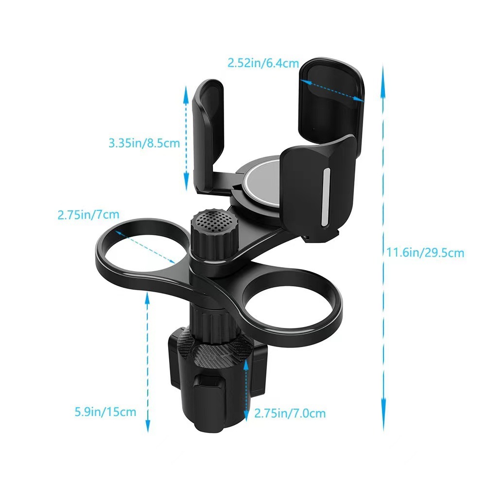 Car-Mounted Dual-Hole Water Cup Holder for Beverages, Cola Thermos Cup Storage Rack, One-To-Two Adjustable Storage Compartment