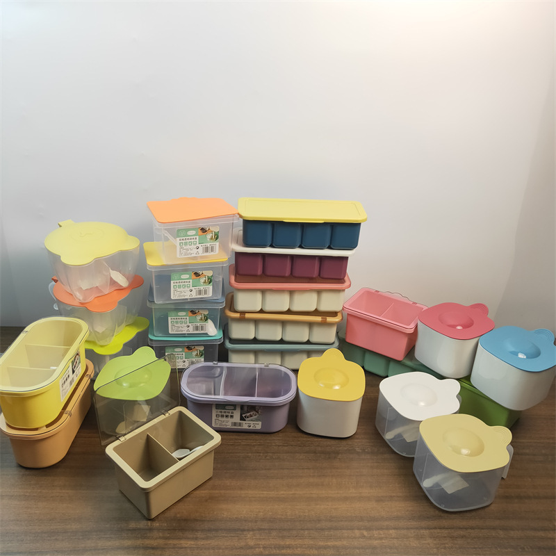 卸売り家庭用竹葉調味シリンダー臨沂デパートプラスチック調味料缶キッチン塩鶏調味料箱調味料缶|undefined