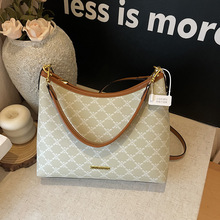 新款菱格印花腋下单肩包大容量时尚复古手提托特包流行百批发包邮
