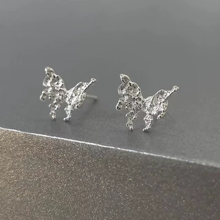 溶解蝴蝶耳钉女韩版简约小众森系清新轻奢设计感不规则纹理耳饰