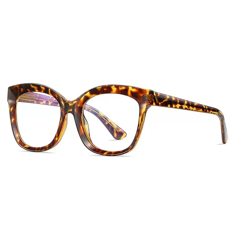 Korean-style Plain Thick-frame Tortoiseshell Glasses With TR Frames, Suitable For High Prescription Lenses, Anti-blue_voghion.com