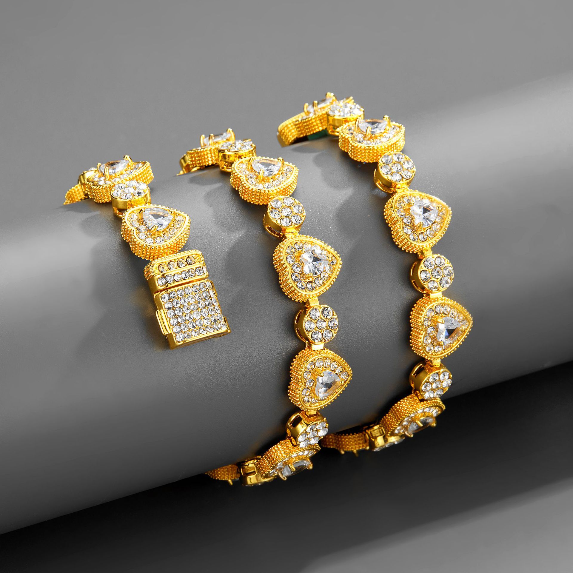 Fashion Heart Shape Alloy Inlay Rhinestones Unisex Necklace 1 Piece