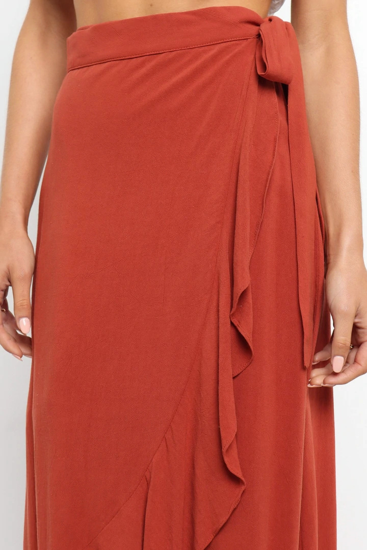 Self-Tie Asymmetric Skirt