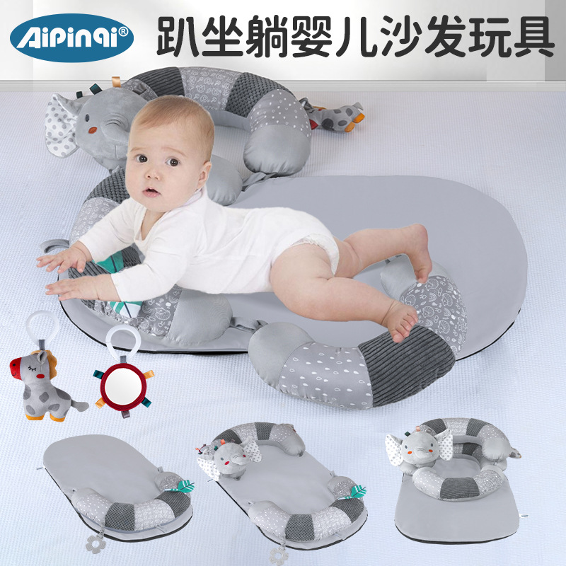 Pad de rastreo recién nacido, almohada de entrenamiento de cabeza para bebés, juguetes para aprender a sentarse en el sofá, almohadilla de rastreo de acertijos de educación temprana en stock