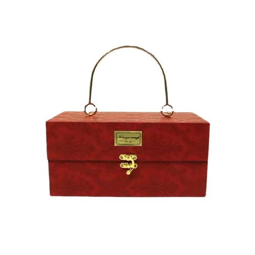 Foldable hard paper box with handle and iron ring, Chinese-style candy box for Mid-Autumn Mooncakes, gold foil candy box, magnetic gift box